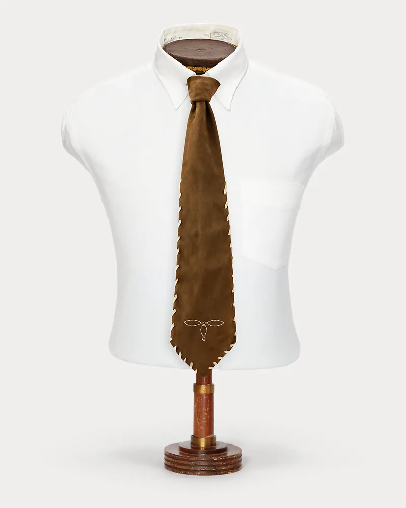 Ralph Lauren Handgefertigte Wildlederkrawatte Brown