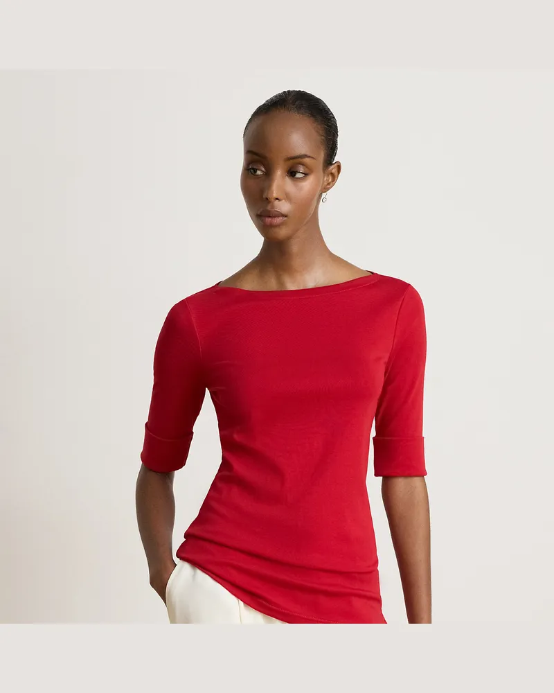 Ralph Lauren T-Shirt mit U-Boot-Ausschnitt Red