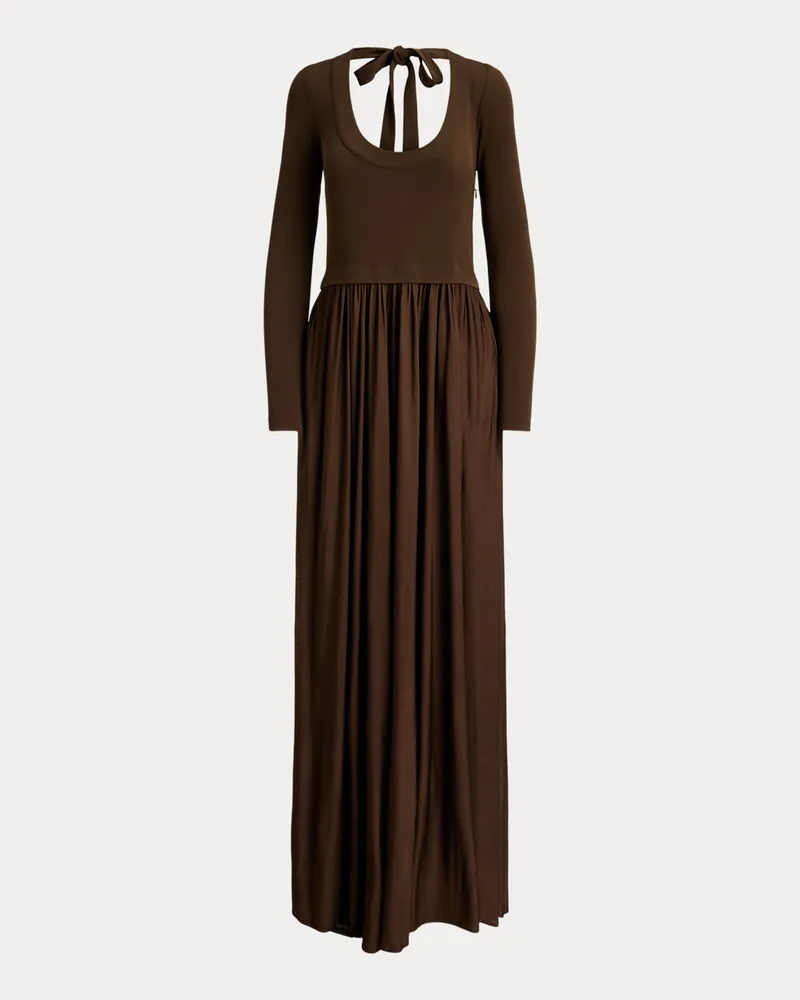 Ralph Lauren Jersey-Maxikleid mit Rückenbändern Brown
