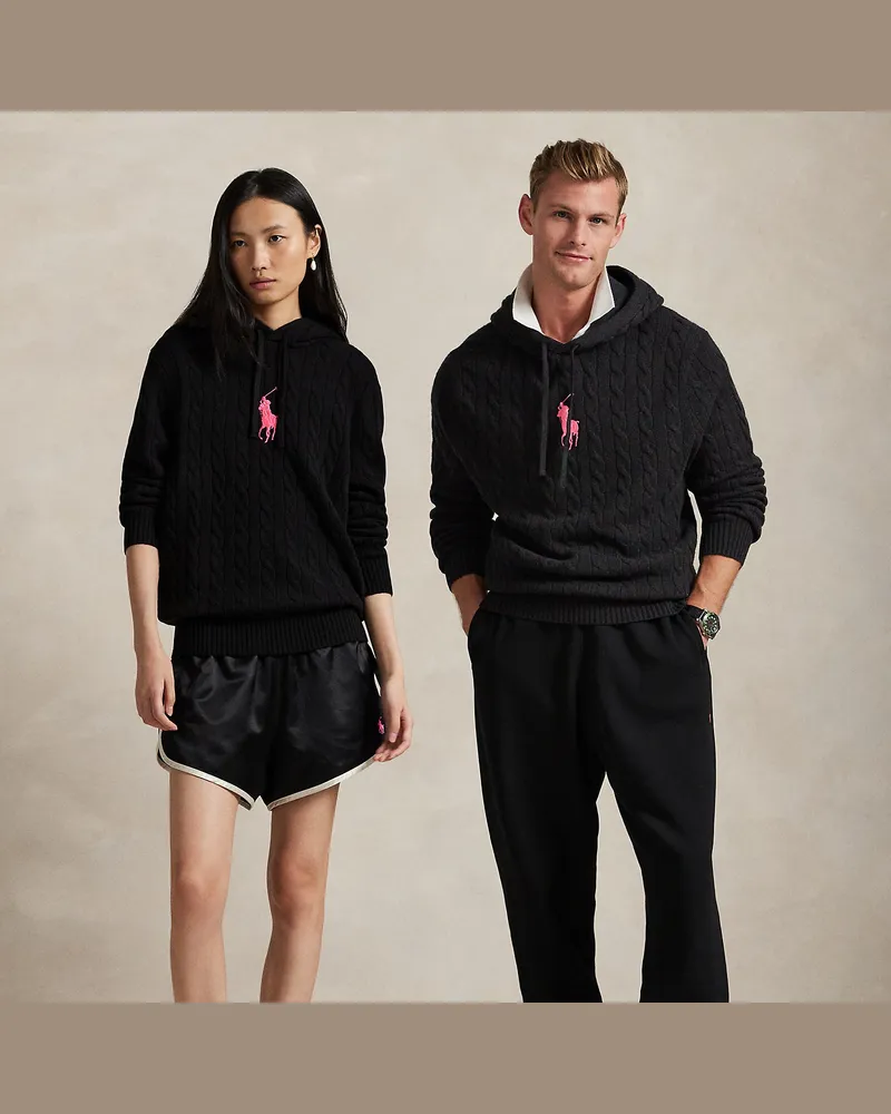 Ralph Lauren Hoodie mit Zopfmuster von Pink Pony Black
