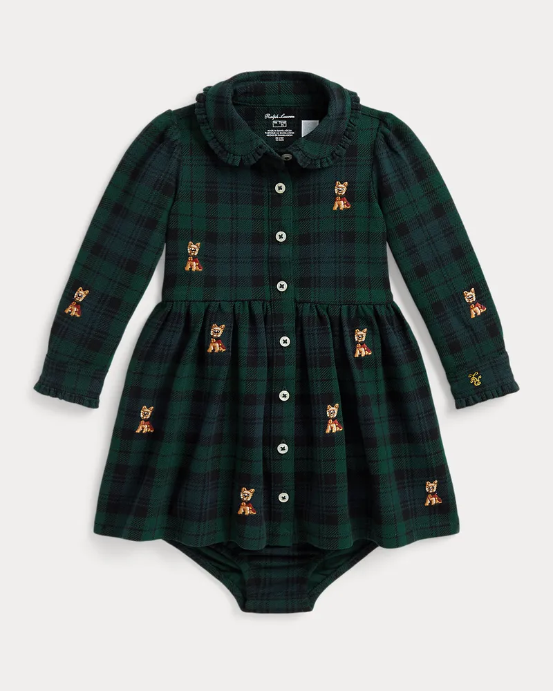 Ralph Lauren Kariertes Baumwoll-Hemdkleid und Höschen Black