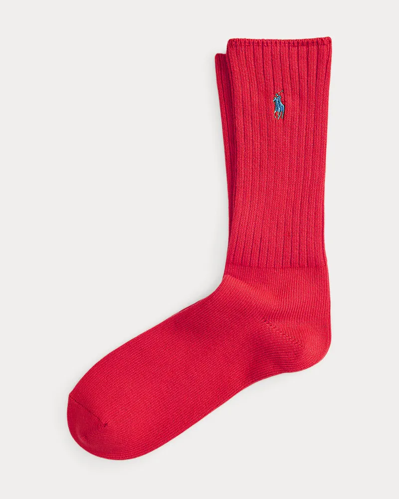 Ralph Lauren Crew-Socken mit charakteristischem Pony Pink