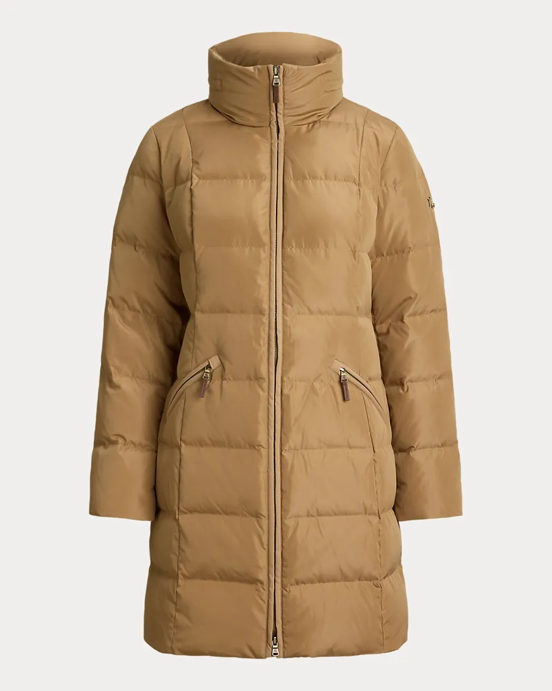 Ralph Lauren Gesteppter Daunenmantel mit Tunnelkragen Tan