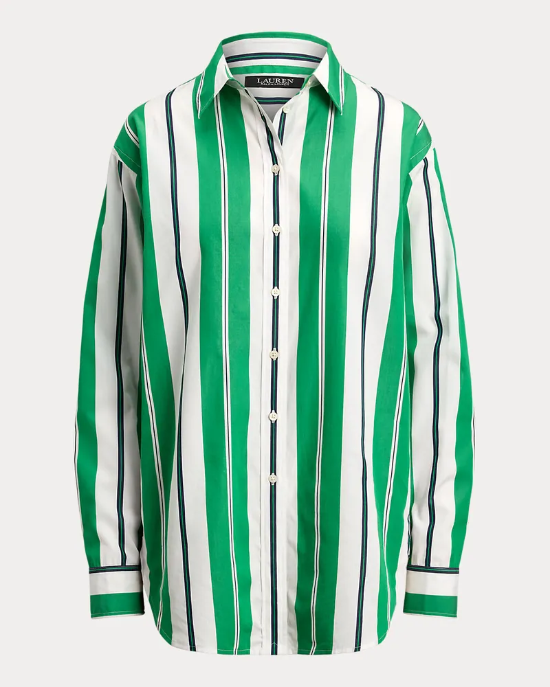Ralph Lauren Gestreiftes Relaxed-Fit Baumwollhemd Green