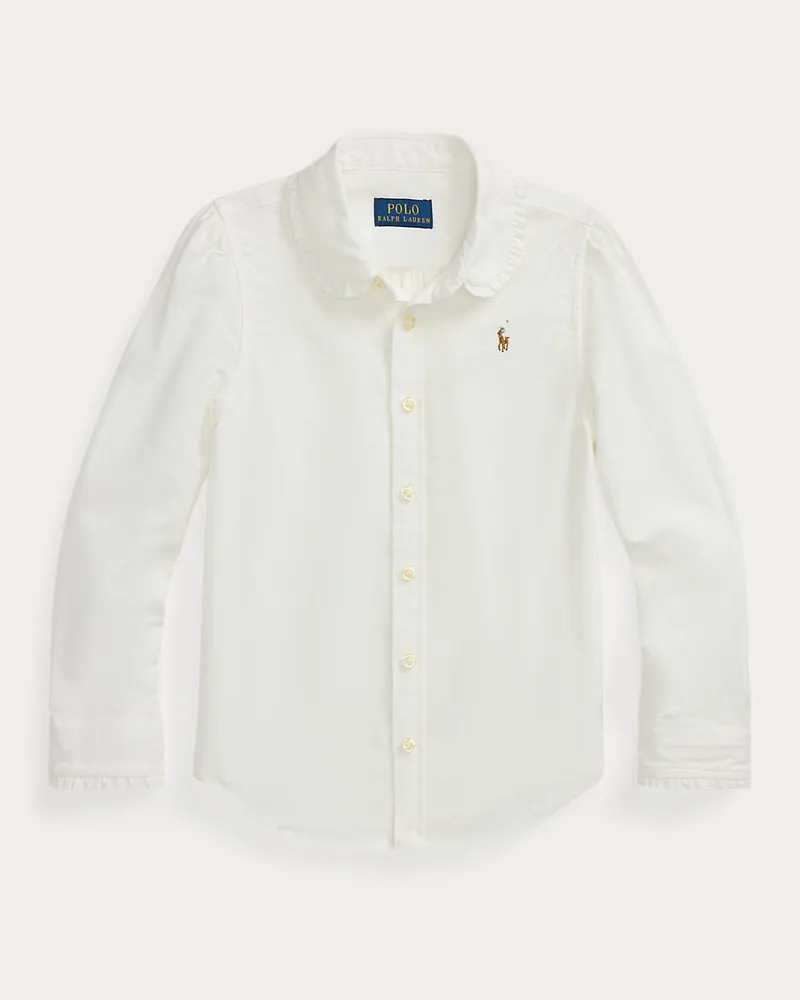 Ralph Lauren Rüschenbluse aus Baumwolloxford White