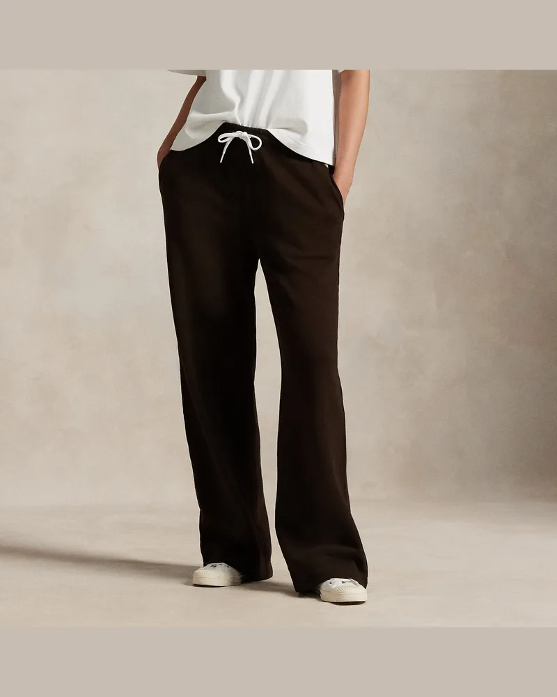 Ralph Lauren Fleece-Jogginghose mit weitem Bein Brown