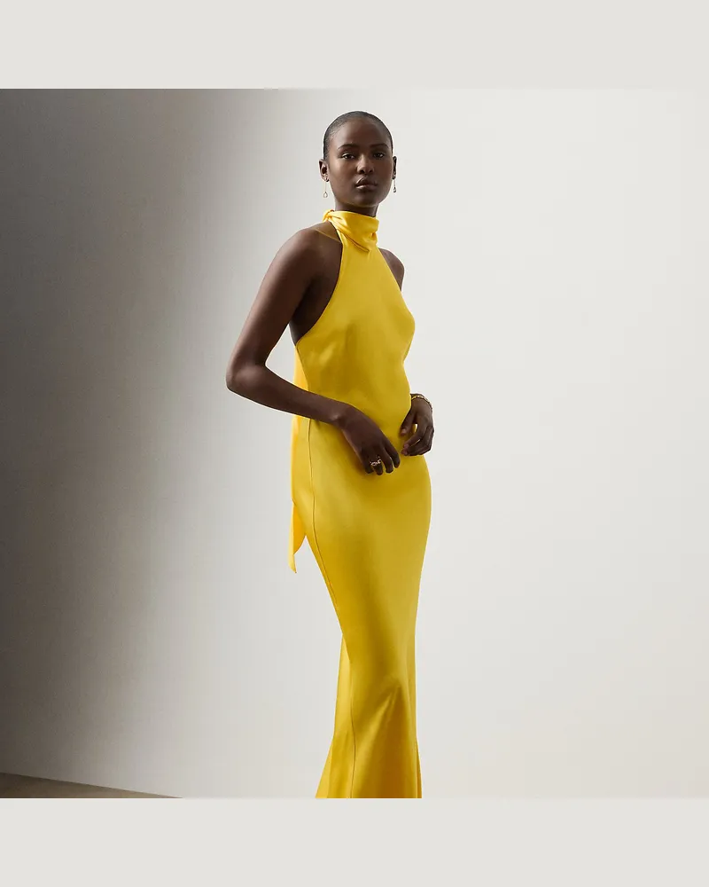 Ralph Lauren Abendkleid Chilton aus Stretchsatin Yellow