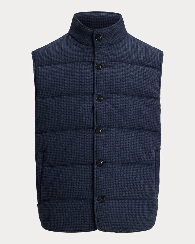 Ralph Lauren Gerippte Weste mit Hahnentrittmuster Blue