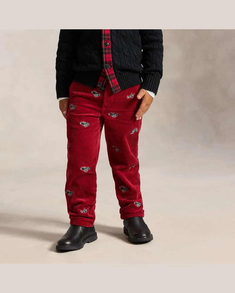 Ralph Lauren Straight-Fit Hose Bedford aus Kordsamt Red