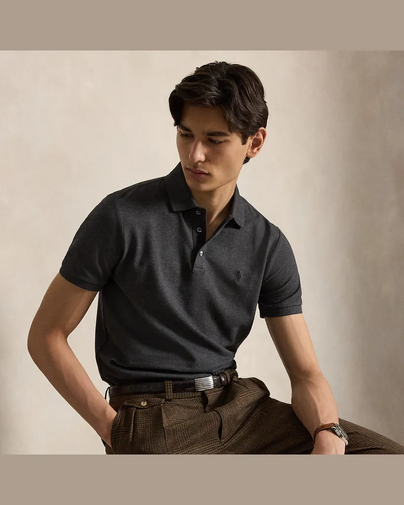 Ralph Lauren Custom-Slim-Fit Piqué-Poloshirt Grey