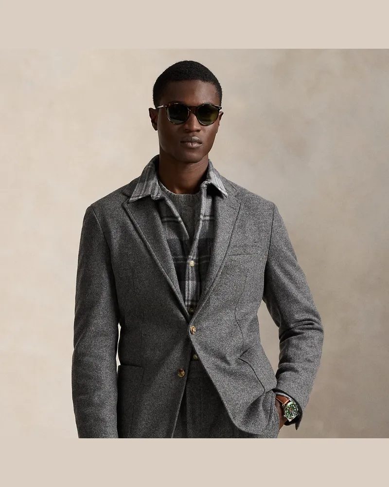Ralph Lauren Modern-Fit Strick-Flanelljacke Polo Soft Grey