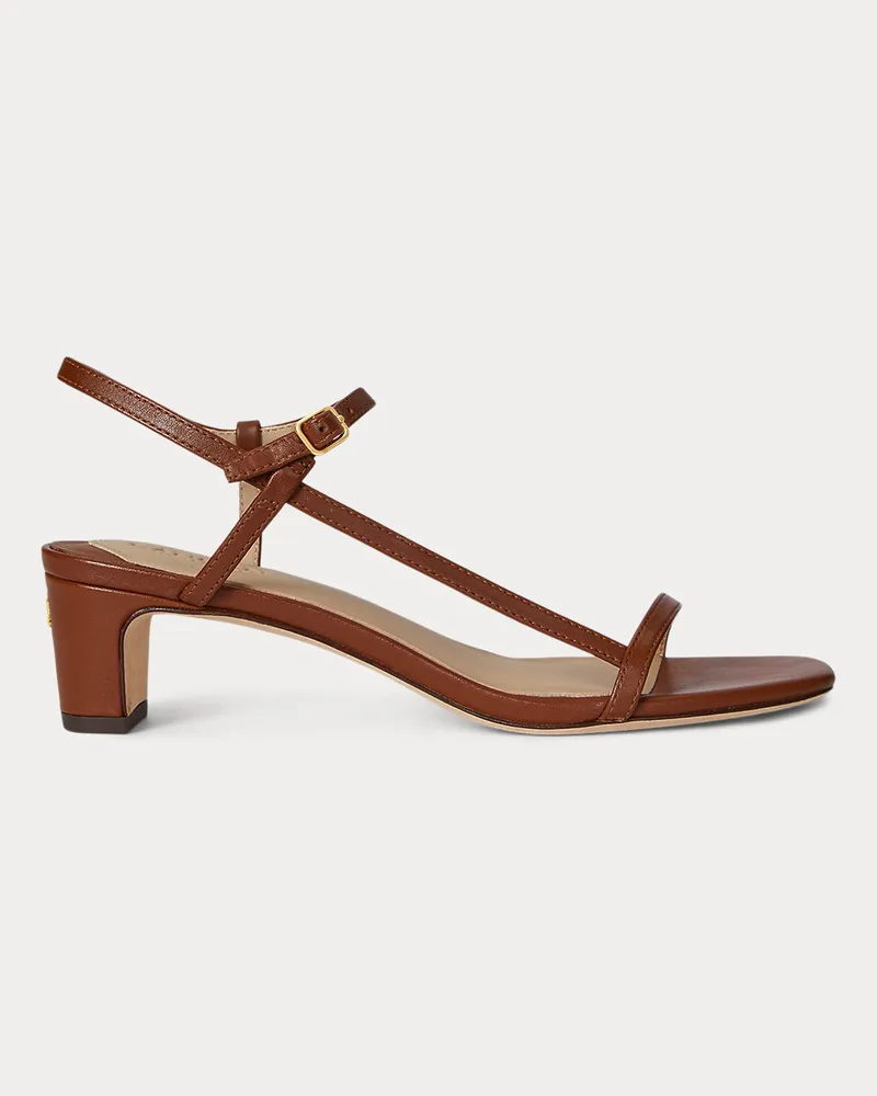 Ralph Lauren Sandale Lainee aus Nappaleder Brown