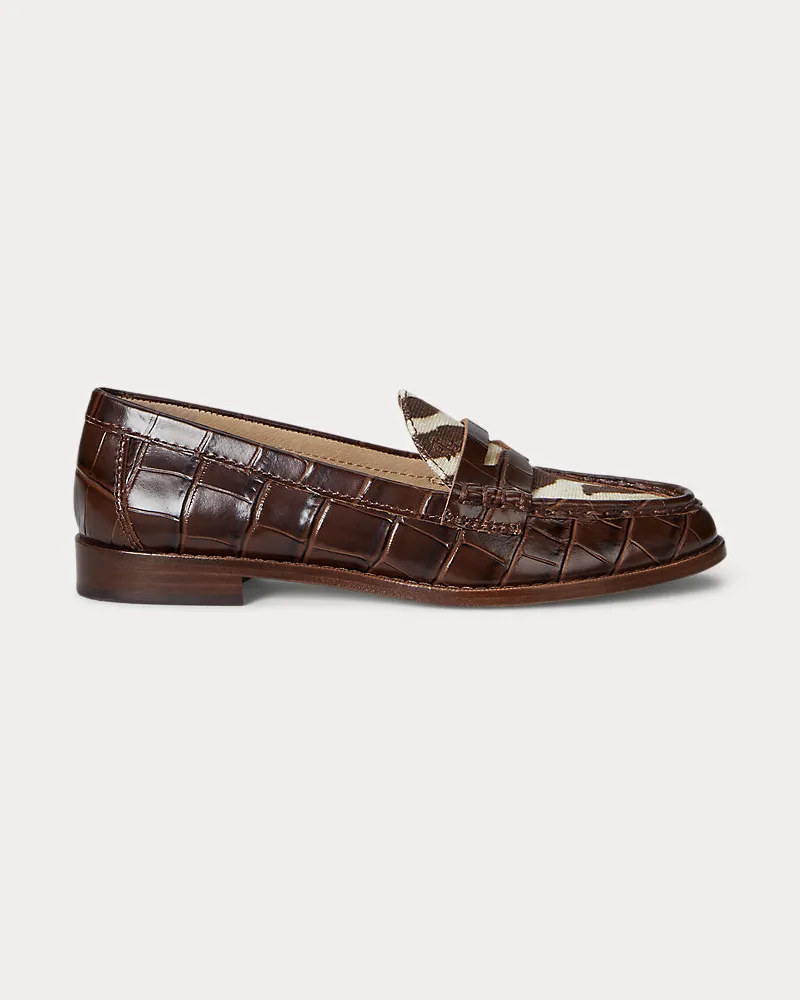 Ralph Lauren Loafer Wynnie mit Zebramuster-Besatz Brown