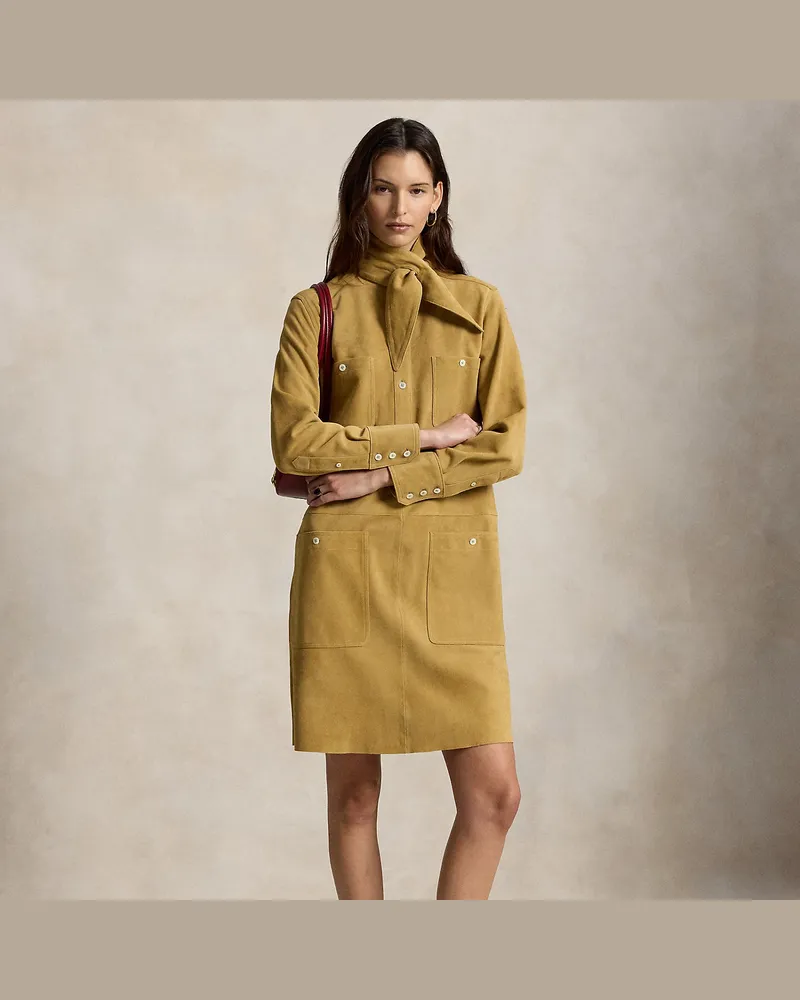 Ralph Lauren Utility-Kleid aus Wildleder Tan