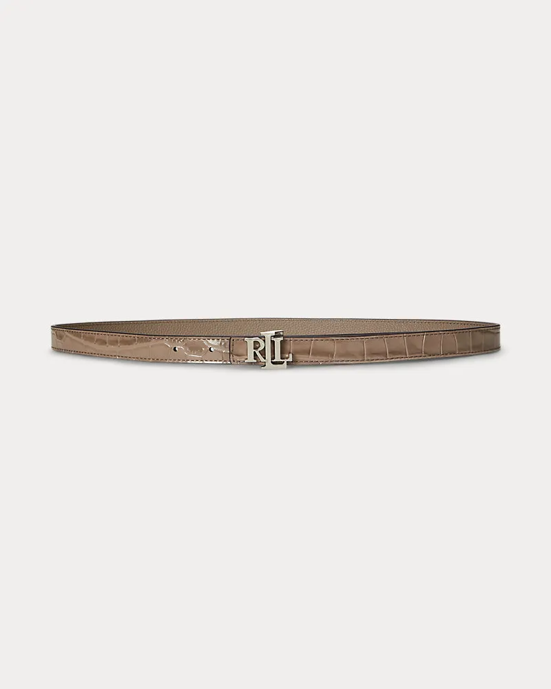 Ralph Lauren Schmaler wendbarer Gürtel mit Logo Brown