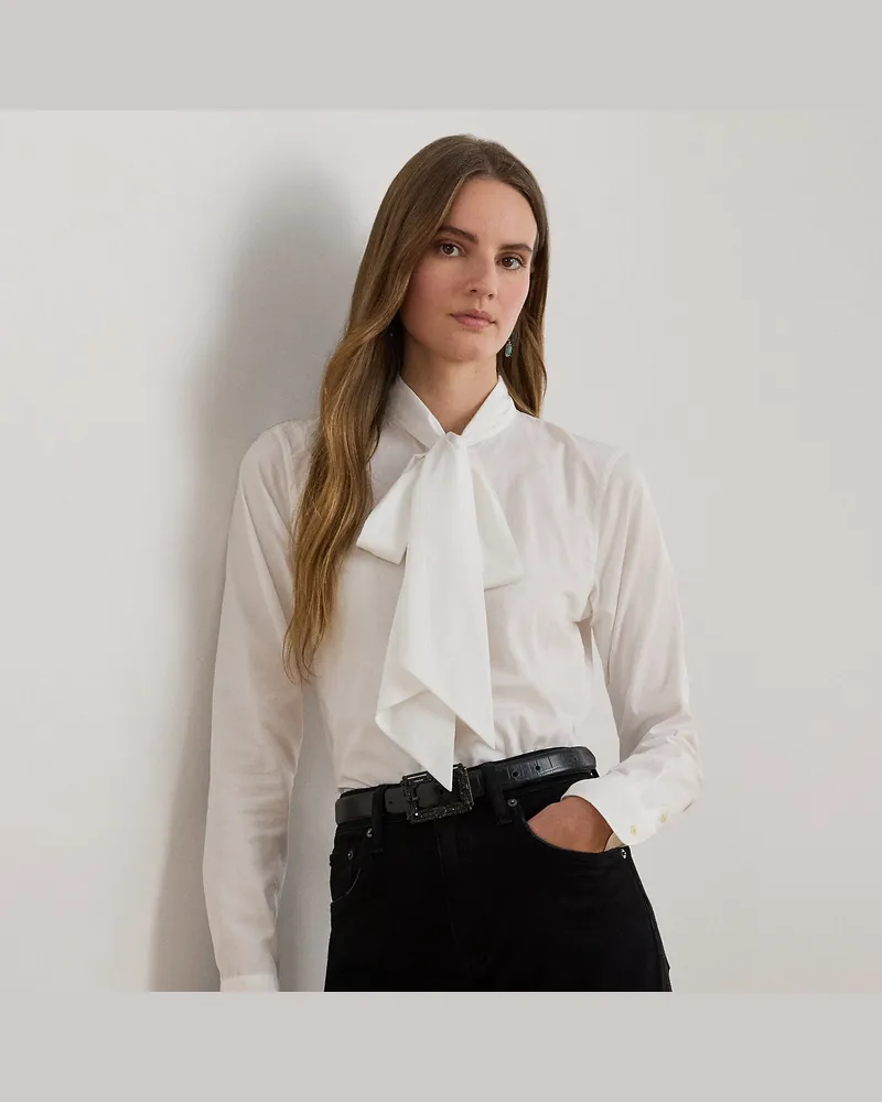 Ralph Lauren Baumwollhemd mit Schleife White