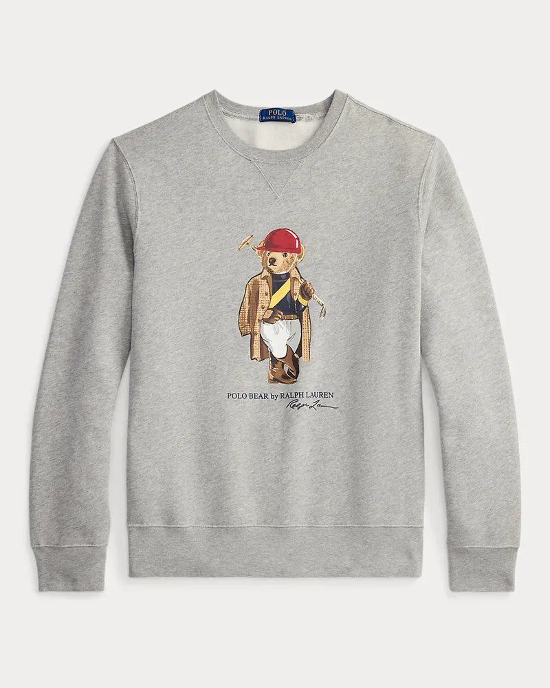 Ralph Lauren Fleece-Sweatshirt mit Polo Bear Grey