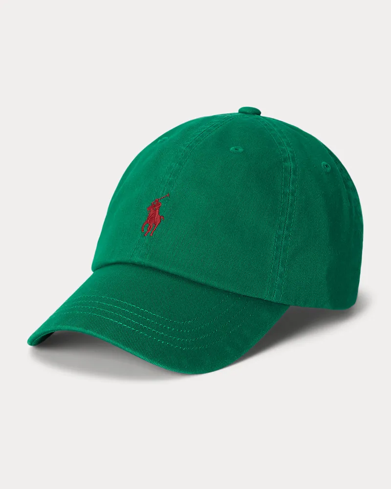 Ralph Lauren Klassische Baumwollchino-Baseballkappe Green