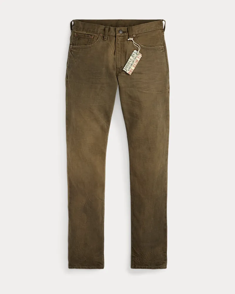 Ralph Lauren Braune Slim-Fit-Jeans im Used-Look Brown