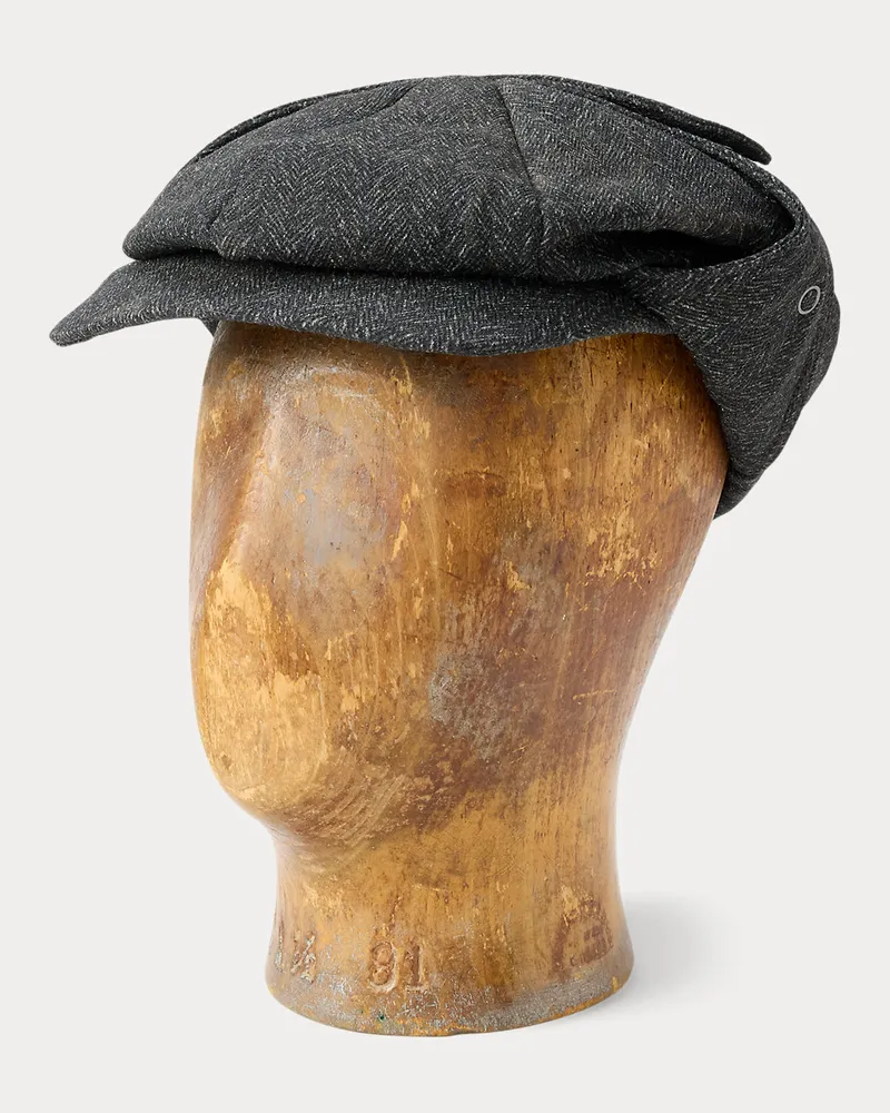 Ralph Lauren Woll-Baumwoll-Mütze mit Ohrenklappen Black