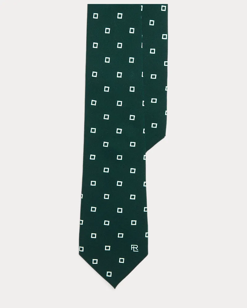 Ralph Lauren Seidenkrawatte mit Quadratdruck Green