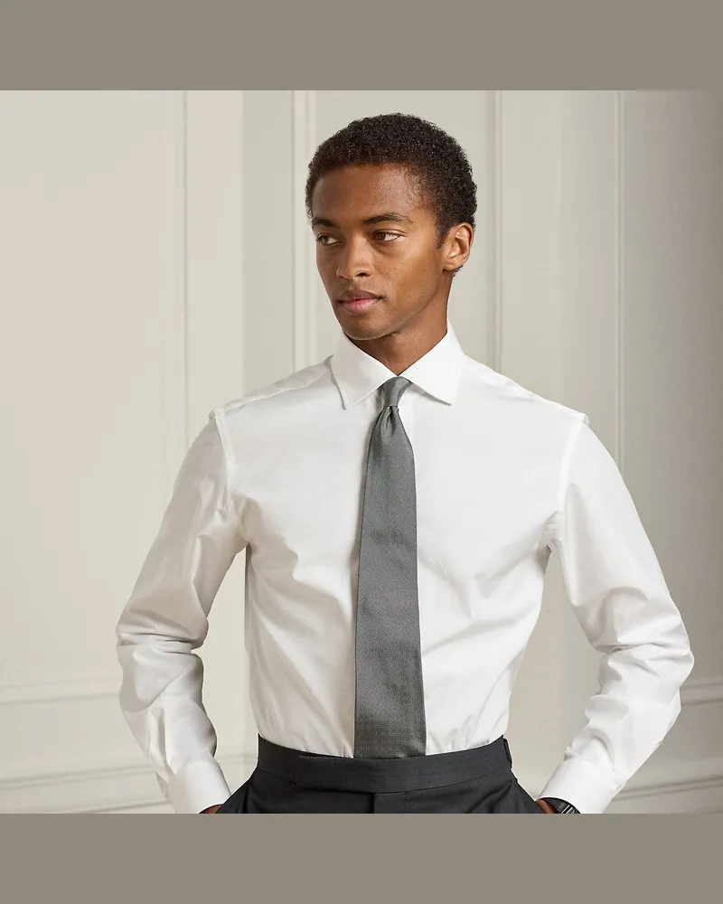 Ralph Lauren Handgefertigtes Fil-à-Fil-Hemd White