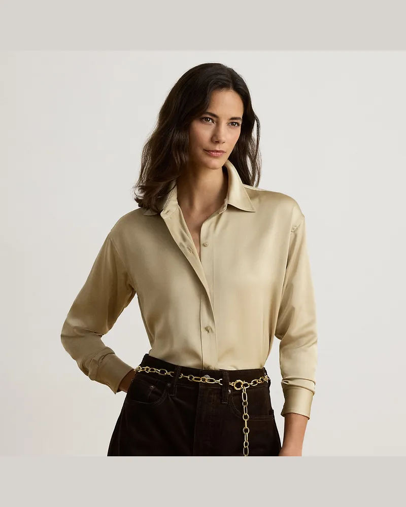 Ralph Lauren Relaxed-Fit Hemd aus Satin-Charmeuse Cream