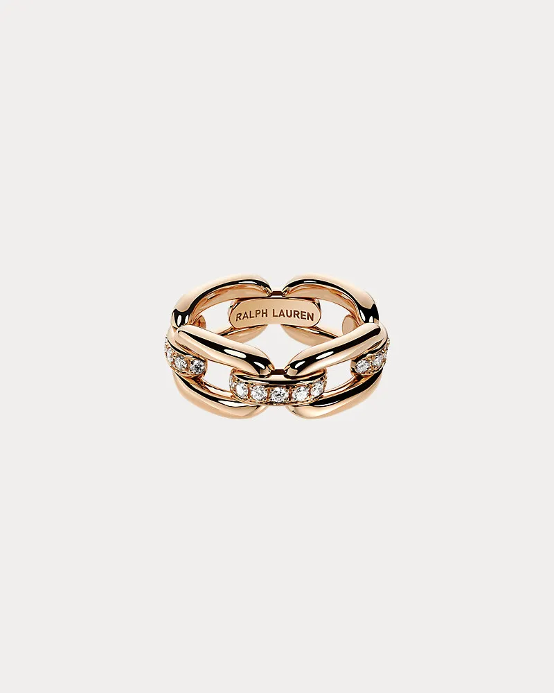 Ralph Lauren Roségold-Ring mit Pavé-Diamanten Gold
