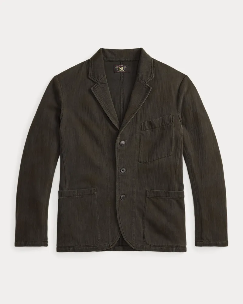 Ralph Lauren Twillblazer mit Fischgratmuster Black