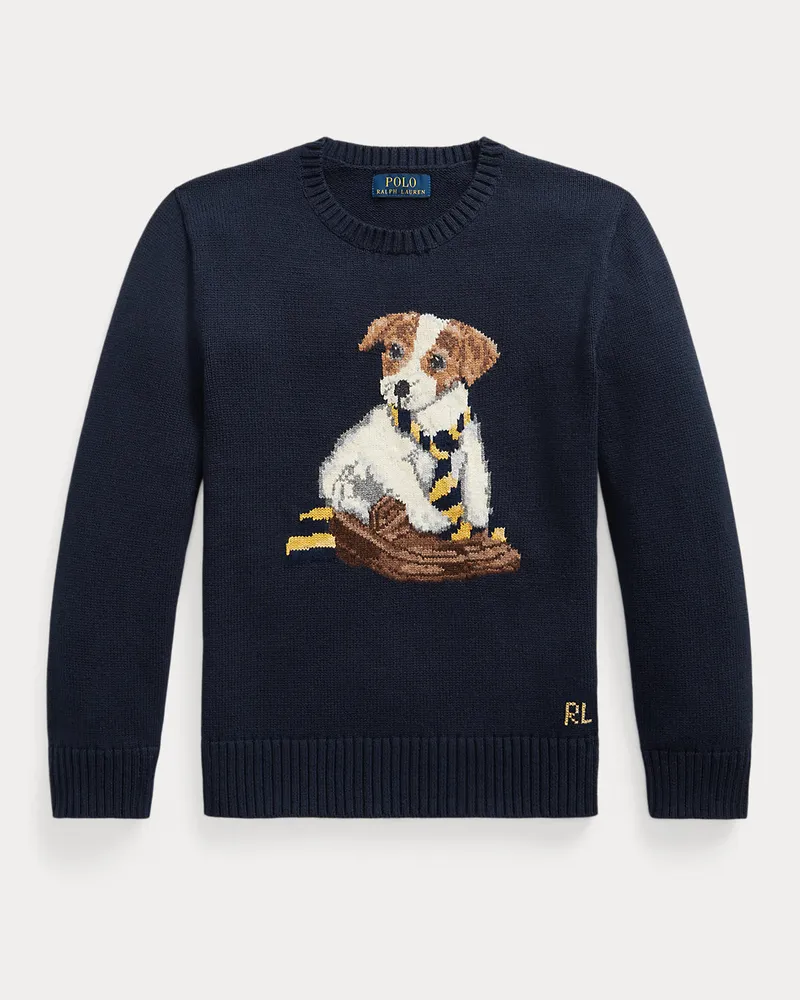 Ralph Lauren Rundhalspullover mit Intarsienstrickerei Blue