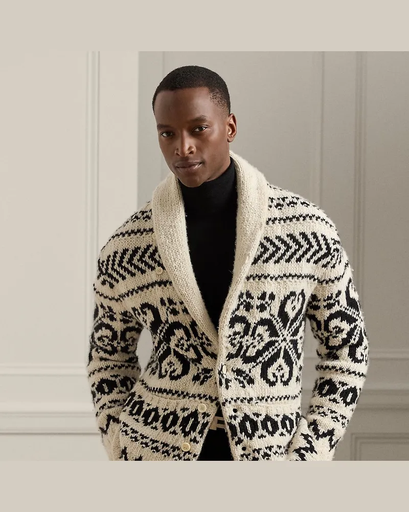 Ralph Lauren Kaschmir-Strickjacke mit Schalkragen Black
