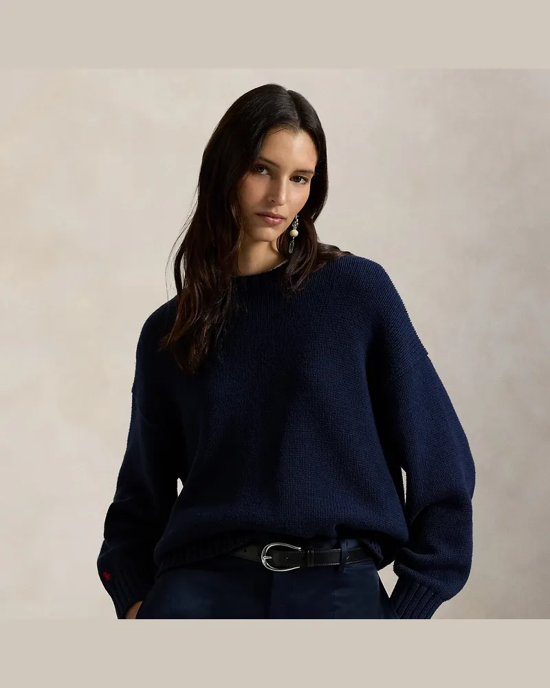 Ralph Lauren Rundhalspullover aus Baumwolle Blue
