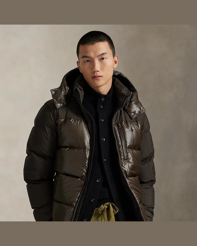 Ralph Lauren Die zweifarbige Daunenjacke Gorham Brown