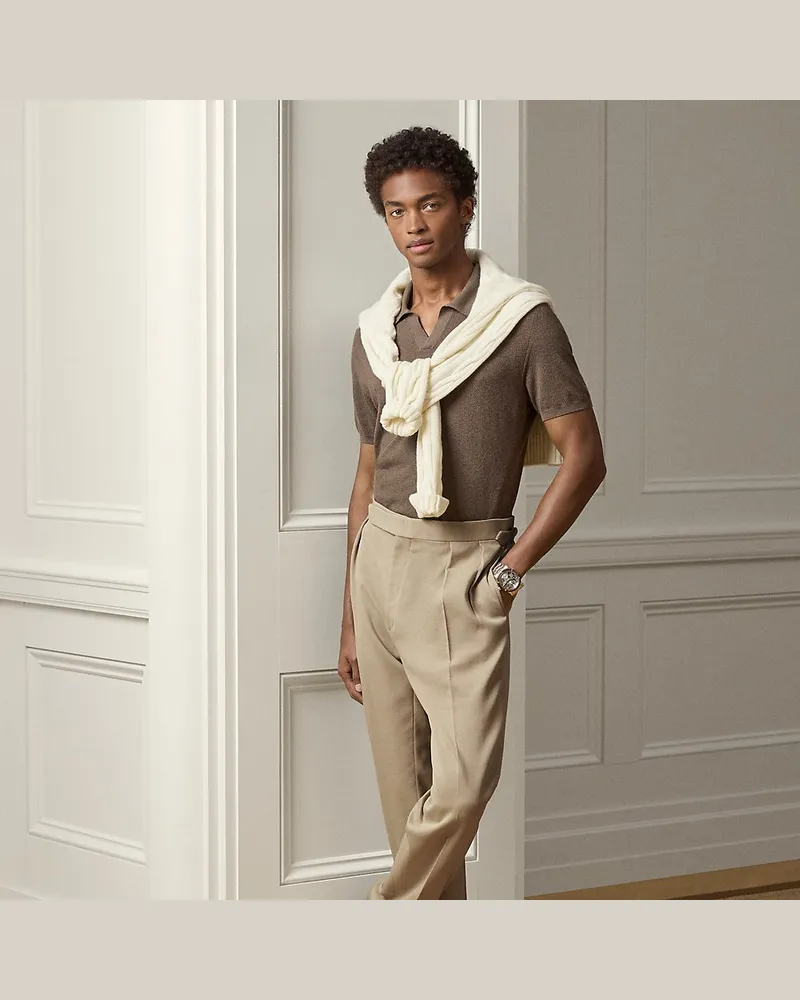 Ralph Lauren Handgeschneiderte Hose Gregory aus Twill Natural