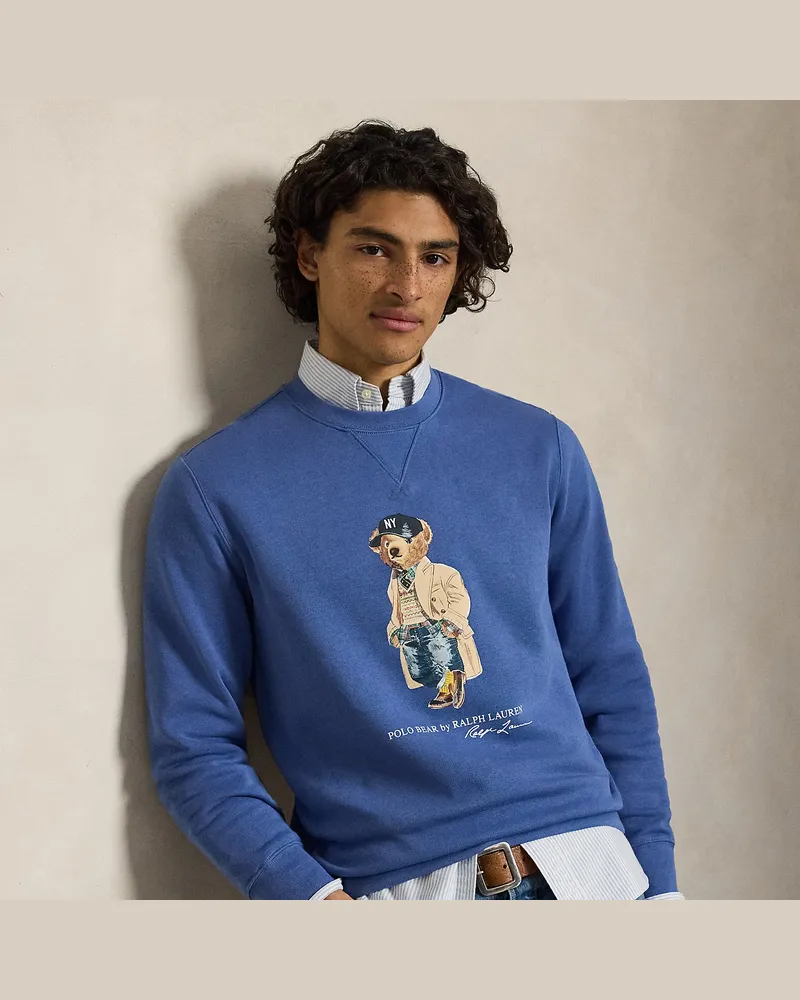 Ralph Lauren Fleece-Sweatshirt mit Polo Bear Blue