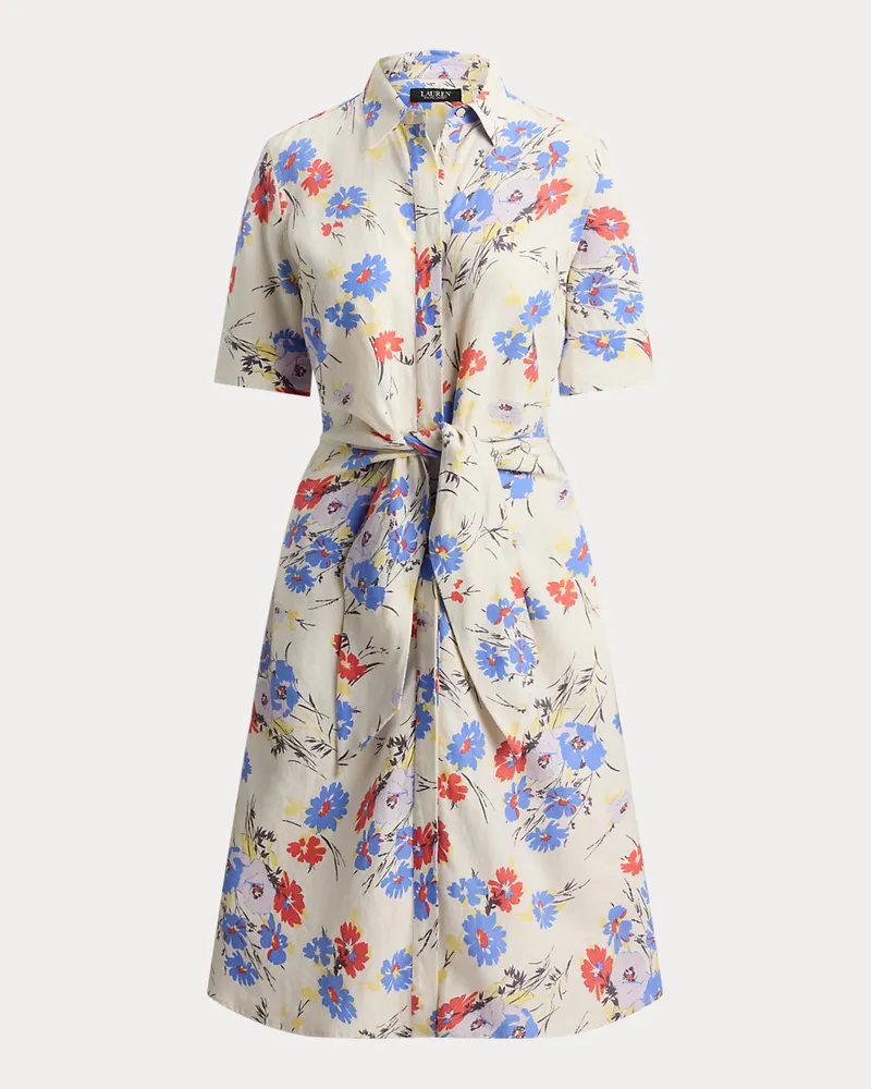Ralph Lauren Geblümtes Hemdkleid mit Schnürdetail White