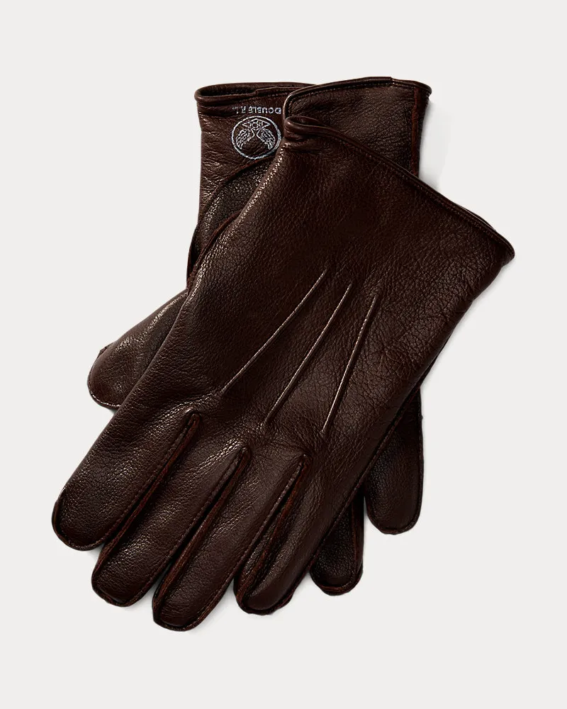 Ralph Lauren Gefütterte Lederhandschuhe Brown