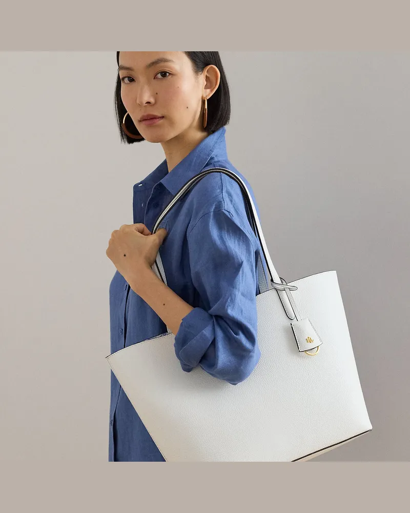 Ralph Lauren Große wendbare Kunstleder-Tragetasche White
