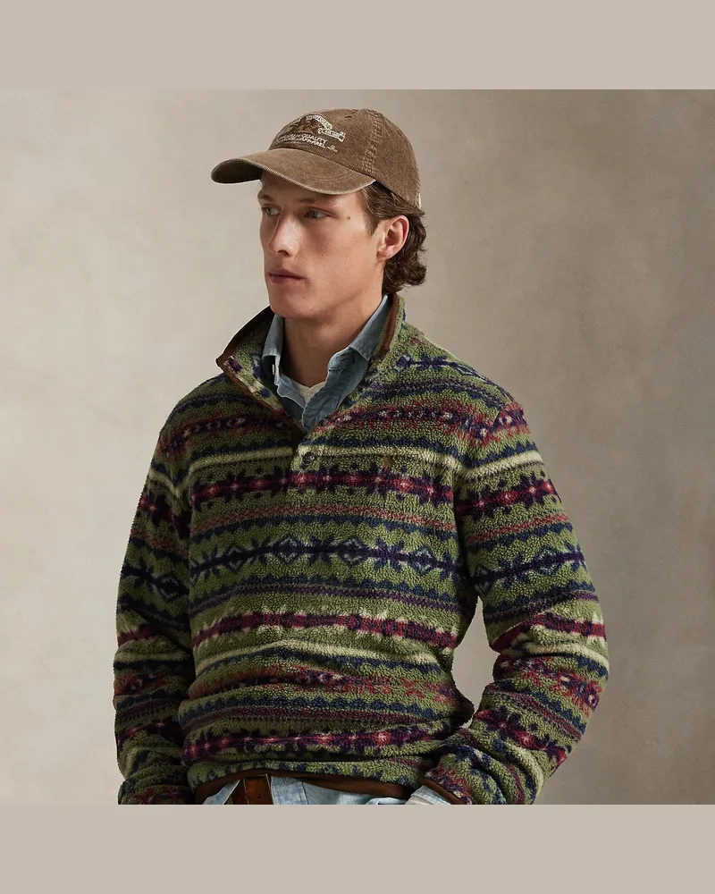 Ralph Lauren Fleece-Pullover mit Fair-Isle-Muster Green