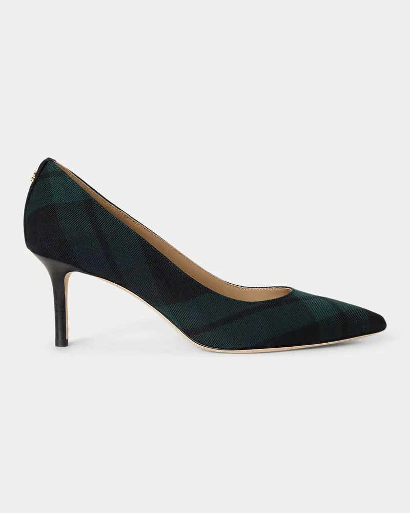 Ralph Lauren Twill-Pumps Lanette mit Black-Watch-Karo Blue