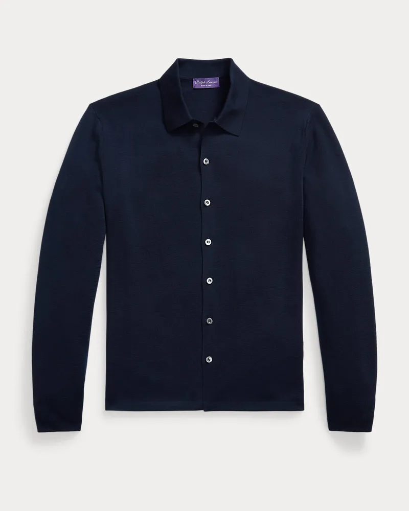Ralph Lauren Polo-Strickjacke aus Wolle Blue