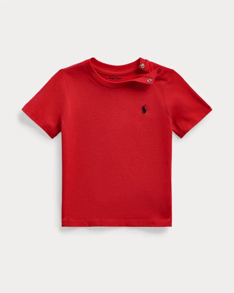Ralph Lauren Rundhals-T-Shirt aus Baumwolljersey Red