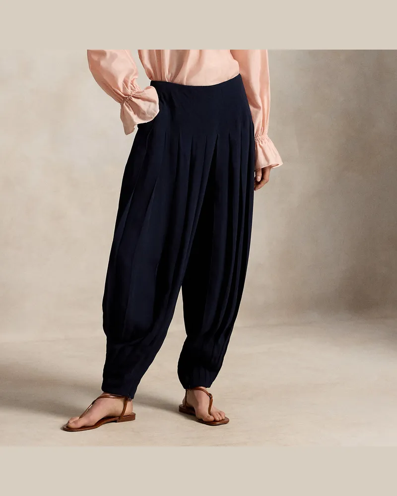 Ralph Lauren Bundfaltenhose aus Crêpe Blue