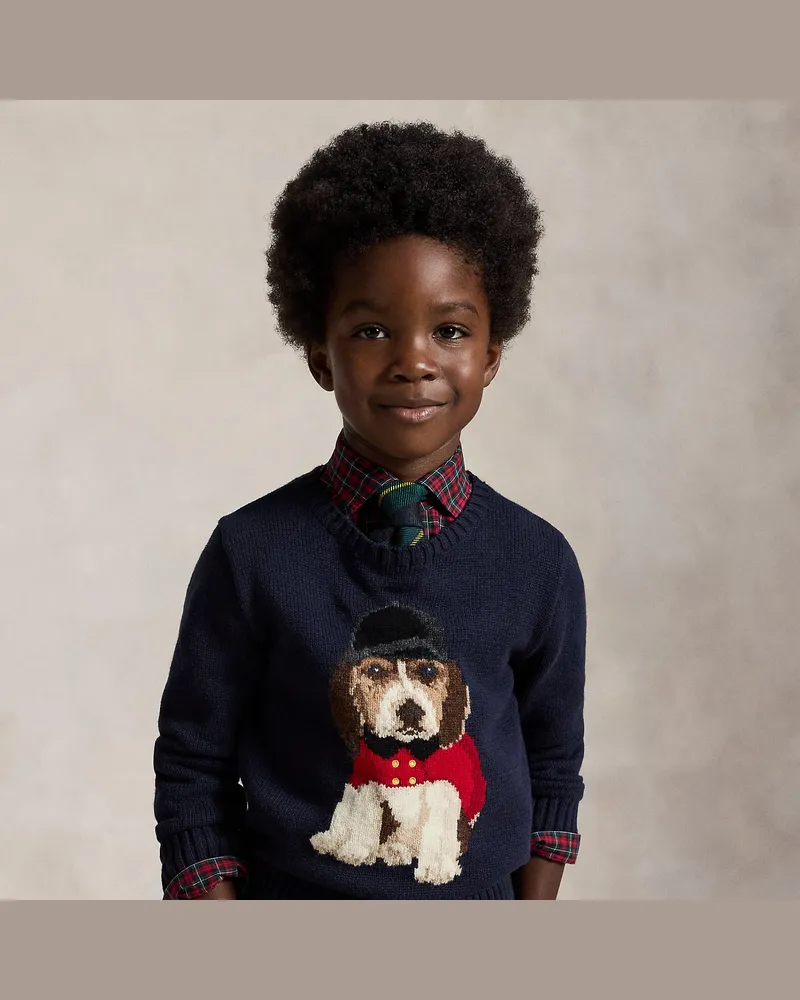 Ralph Lauren Rundhalspullover mit Intarsienstrickerei Blue