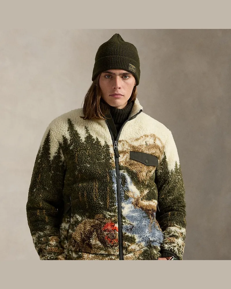 Ralph Lauren Jacke aus hochflorigem Fleece mit Grafik Multi