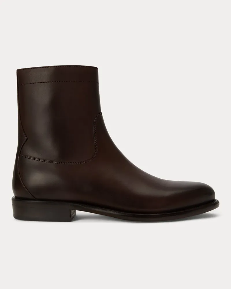 Ralph Lauren Lederstiefelette Owen mit Reißverschluss Brown