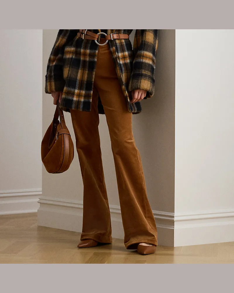 Ralph Lauren Kordsamthose mit ausgestelltem Bein Brown