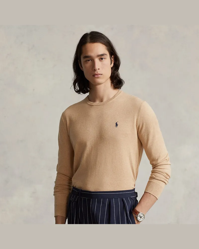 Ralph Lauren Slim-Fit Pullover aus Baumwolle Tan