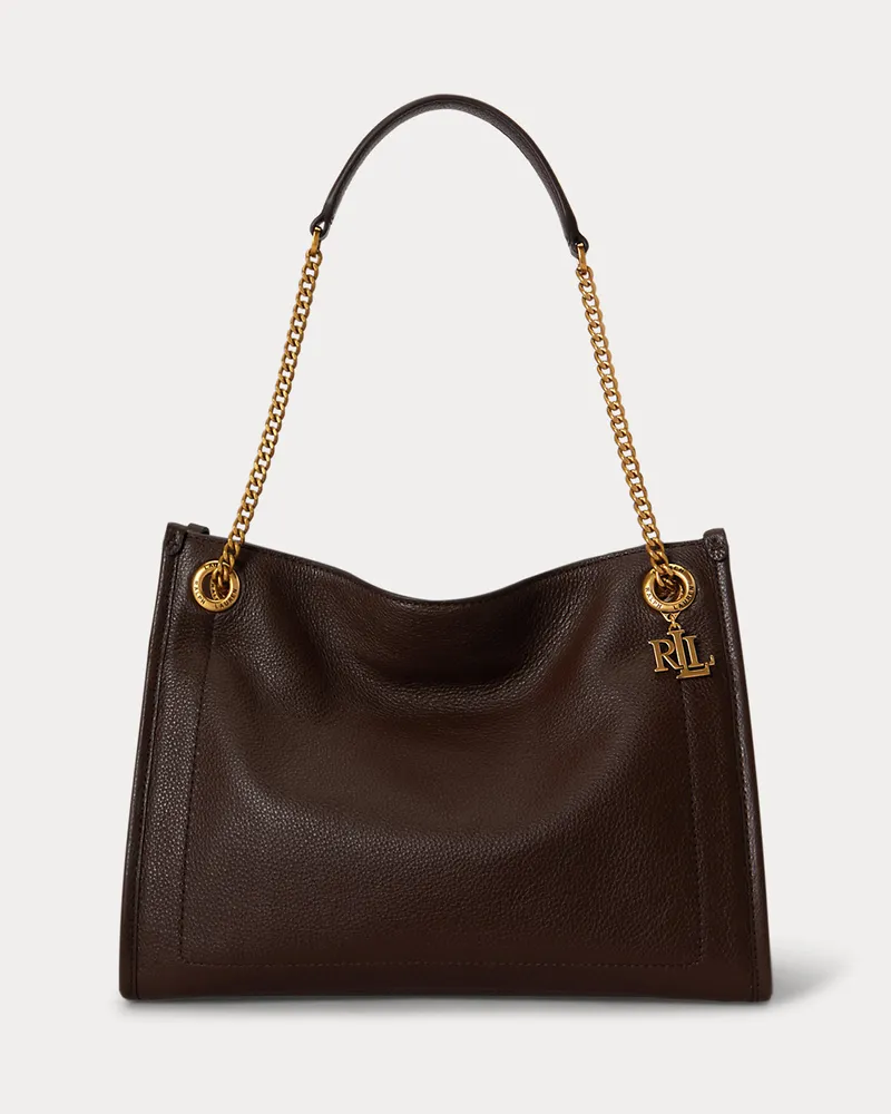 Ralph Lauren Tragetasche Bradley aus Narbenleder Brown