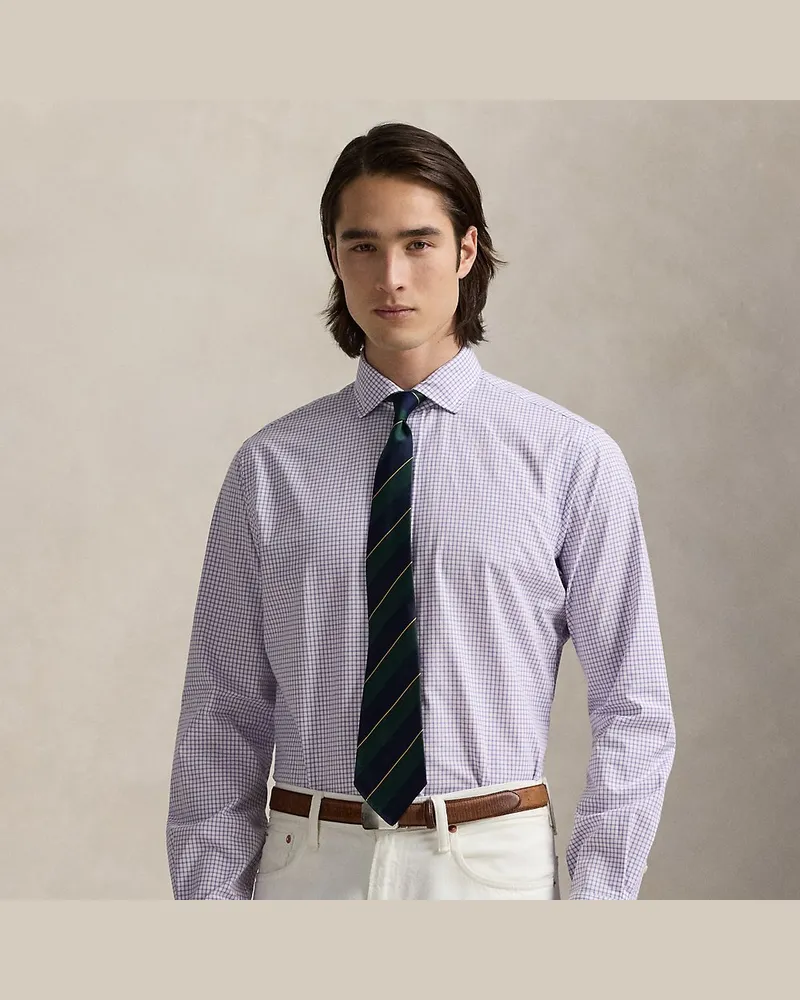 Ralph Lauren Classic-Fit Glencheck-Hemd aus Popeline White